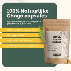 20% korting | Cupplement Chaga Extract Capsules 400mg