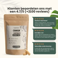 20% korting | Cupplement Chaga Extract Capsules 400mg