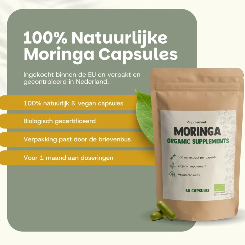 20% korting | Cupplement Voordeelverpakking Moringa Capsules 500 mg Biologisch
