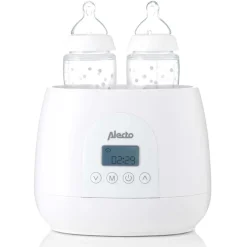 Alecto BW700TWIN - Snelle digitale duo flessenwarmer voor opwarmen, sterilisatie en ontdooien, wit