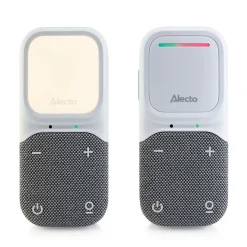 Alecto DBX135 - Moderne Full Eco audio babyfoon met heldere DECT-geluidskwaliteit, lange stand-by tijd en nachtlampje - Wit/Grijs