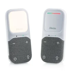 Alecto DBX135 - Moderne Full Eco audio babyfoon met heldere DECT-geluidskwaliteit, lange stand-by tijd en nachtlampje - Wit/Grijs