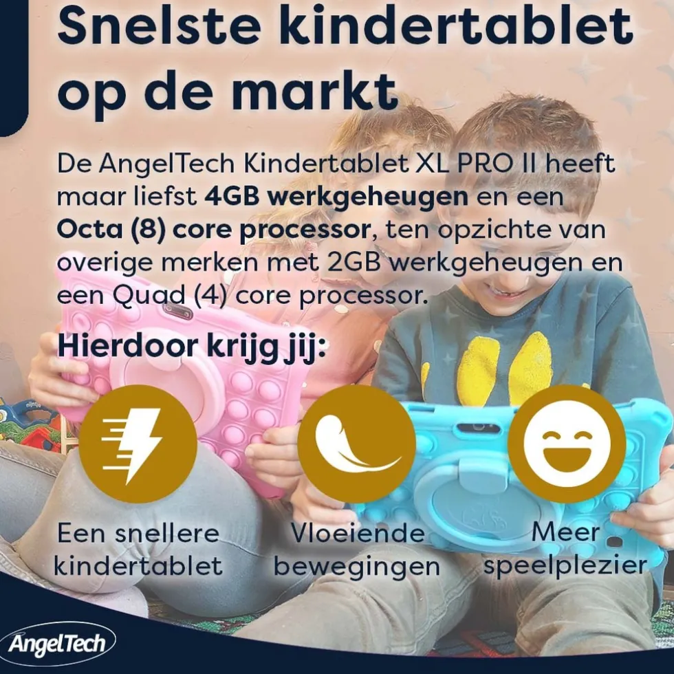 AngelTech Kinderpakket PRO II - Kindertablet + Kinderkoptelefoon