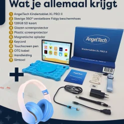 AngelTech Kinderpakket PRO II - Kindertablet + Kinderkoptelefoon