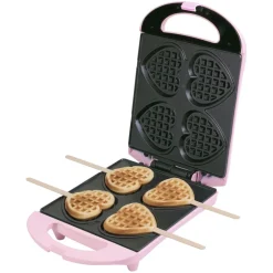 Bestron Wafelijzer Hartvormige Wafels Roze