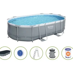 Bestway Power Steel ovalen opbouwzwembad