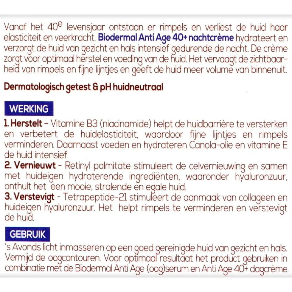 Biodermal Anti Age 40+ Nachtcrème