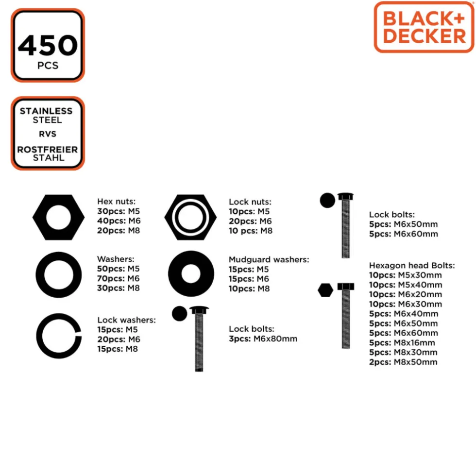 BLACK+DECKER Bouten en moeren MEBBO5340/0010