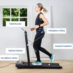 BluMill Loopband Inklapbaar Inc. Tablethouder en Fitness App