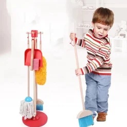 Buxibo Houten Kinder Schoonmaak Set Kids Speelgoed Cleaning Set Houten Gereedschap
