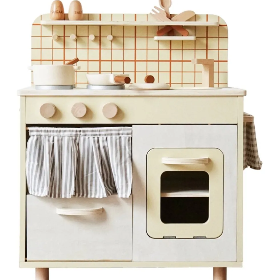 Buxibo Houten Kinderkeuken Inclusief Accessoires en Keukengerei Speelkeuken