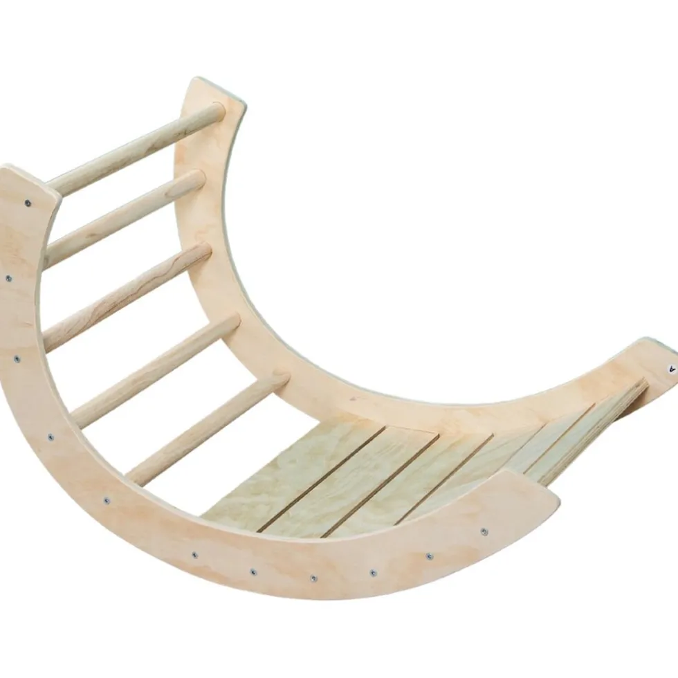 Buxibo Houten Klimbrug/Klimboog XXL Montessori Klimrek Inclusief Kussen