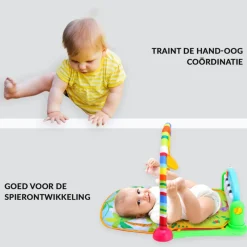 Buxibo 3-in-1 Baby/Peuter Gym Piano Speelmat voor Baby's