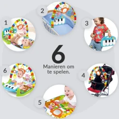 Buxibo 3-in-1 Baby/Peuter Gym Piano Speelmat voor Baby's