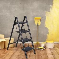 Buxibo Keukentrapje Vouwladder 4 Staps Keukenopstapje Opvouwbare ladderkruk