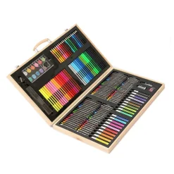 Buxibo Luxe 180 Delige Tekenset Tekendoos met Kleurpotloden Waskrijt Acrylverf