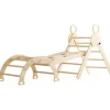 Buxibo Mini Houten Klimrek met Klimboog & Klimhelling met Glijbaan Montessori Speelgym