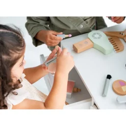 Buxibo Montessori Kaptafelset Hout met Kruk en Spiegel Kinder Make-up Tafel