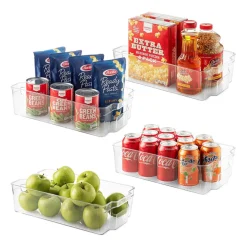 Buxibo 4x Koelkast Organizers Set Multifunctionele Koelkast/Badkamer/Kast/Kantoor Bakjes