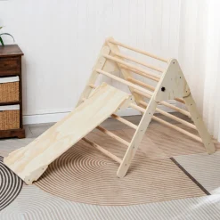 Buxibo XXL Klimrek Opvouwbare Driehoek + Klimboog met Kussen + Helling met Glijbaan