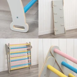 Buxibo XXL Klimrek Opvouwbare Driehoek Klimboog Helling met Glijbaan Montessori