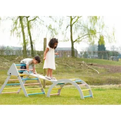 Buxibo XXL Klimrek Opvouwbare Driehoek Klimboog Helling met Glijbaan Montessori