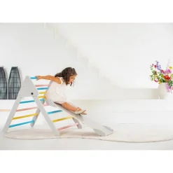 Buxibo XXL Klimrek Opvouwbare Driehoek Klimboog Helling met Glijbaan Montessori