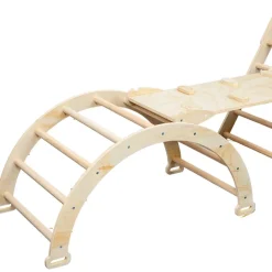 Buxibo XXL Opvouwbare Driehoek + Klimboog Montessori Houten Speelgym met Glijbaan