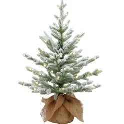 Cambridge flocked verlichte tafelkerstboom