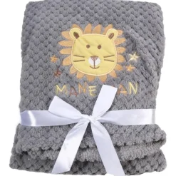 Cangaroo Grijs Freya Leeuw 75 x 105 cm Wiegdeken