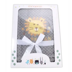 Cangaroo Grijs Freya Leeuw 75 x 105 cm Wiegdeken
