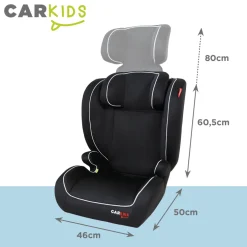 Carkids I-Size Autostoeltje Frankie 100-150cm Zwart/Wit