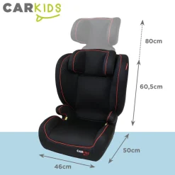 Carkids I-Size Autostoeltje Frankie 100-150cm Zwart/Rood