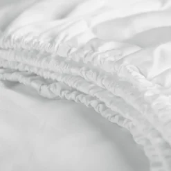 Cinderella Dubbele Splittopper Hoeslaken Katoen Satijn Sunday - white 180x210cm