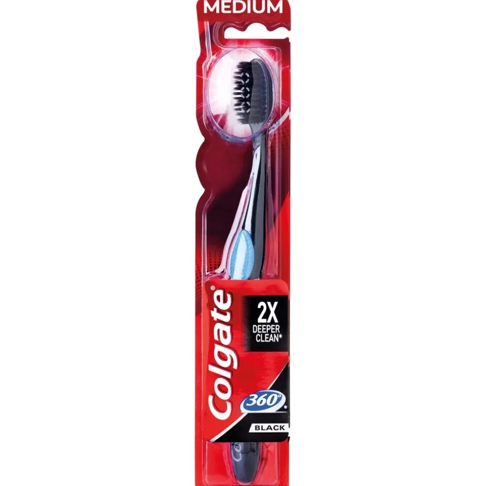 Colgate 360 Black Charcoal Medium Tandenborstel