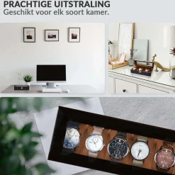 Confibel Luxe Houten Horloge Box Geschikt voor Horloges en Sieraden