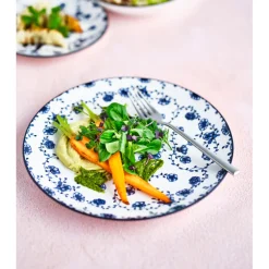 Cosy & Trendy 4 Stuks Flor Azul Dinerborden Porselein