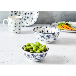 Cosy & Trendy 4 Stuks Flor Azul Kommetjes Porselein