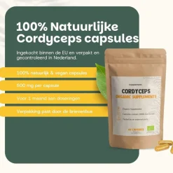 Cupplement Cordyceps Capsules 500 mg Biologisch