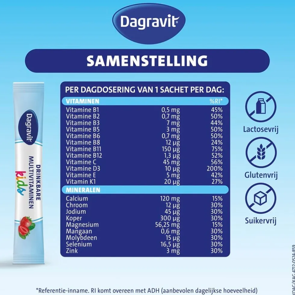Dagravit Complete Start Kids 3-12 Drinkbare Multivitaminen Sachets