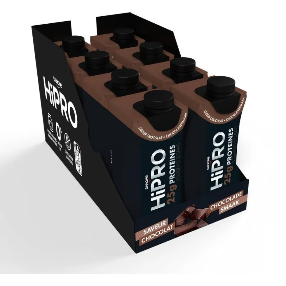 DANONE HiPRO Chocolade Proteïneshake Voordeelverpakking 16 x 330ml
