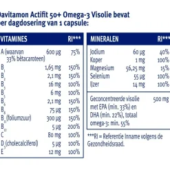 Davitamon Actifit 50+ Omega-3 Visolie Multivitamine & Mineralen Capsules