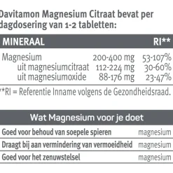 Davitamon Magnesiumcitraat + Magnesiumoxide Tabletten