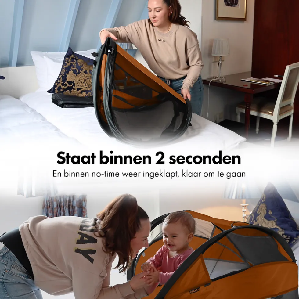 Deryan Baby Luxe Campingbedje met Zelfopblaasbare Matras