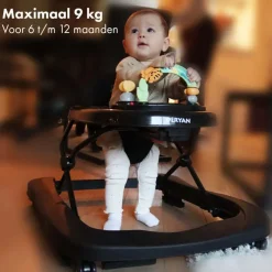 Deryan 2-in-1 inklapbare Loopstoel met speelset en dienblad