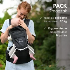 Deryan Pack Luxe Ergonomische draagzak Babydrager met opbergvakjes