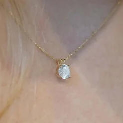 Di Lusso 14K Gouden Collier met hanger – 0.70 ct Lab Grown Diamant