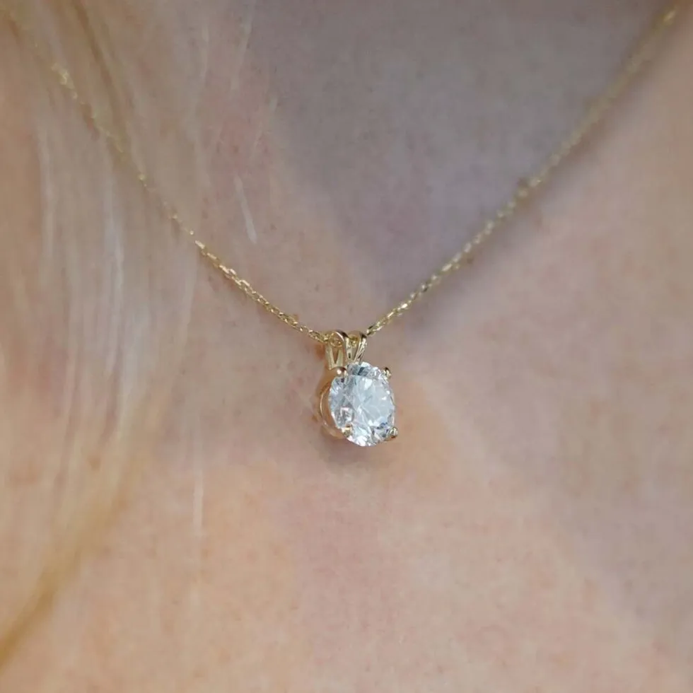 Di Lusso 14K Gouden Collier met hanger – 0.70 ct Lab Grown Diamant