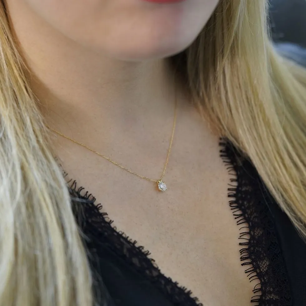 Di Lusso 14K Gouden Collier met hanger – 0.40 ct Lab Grown Diamant