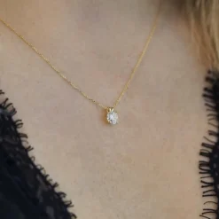 Di Lusso 14K Gouden Collier met hanger – 0.40 ct Lab Grown Diamant